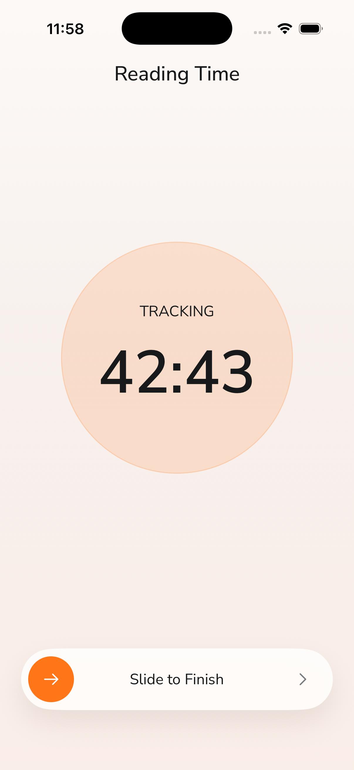 Habitor timer page for tracking time-based habits